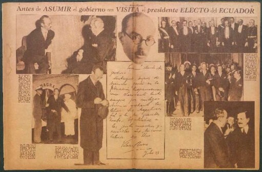 Antes de asumir el gobierno nos visita el presidente electo del Ecuador [Fotografías y carta]