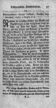VI. Dithyramben. 2.verb.Aufl.