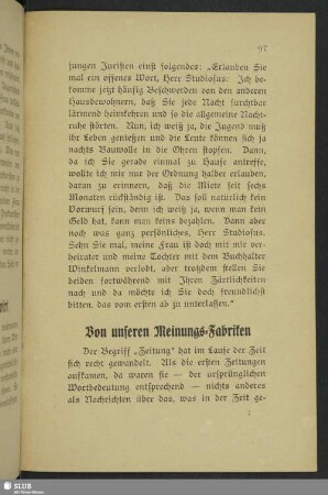 Von unseren Meinungs-Fabriken