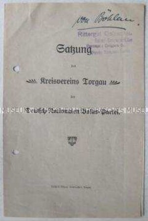 Satzung der DNVP, Kreisverein Torgau