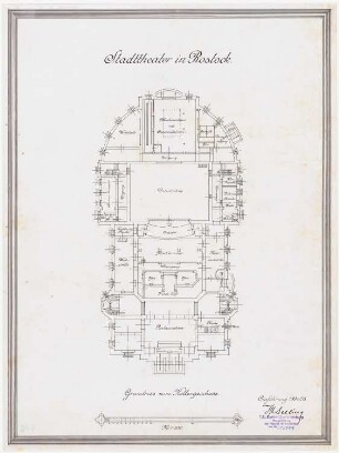 Stadttheater, Rostock Ausführungsprojekt: Grundriss UG