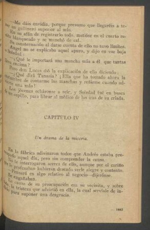 Capítulo IV - Un drama de la miseria.