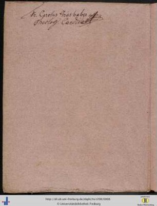 Besitzvermerk von Franz Karl Grieshaber.