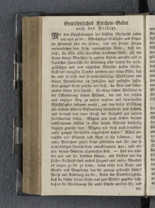 Gewöhnliches Kirchen-Gebet nach der Predigt.