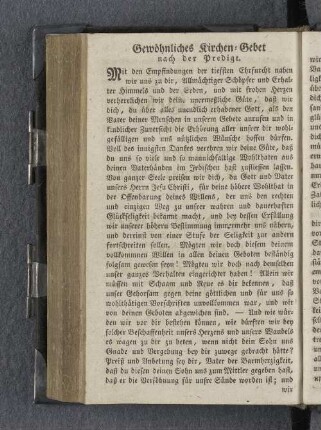 Gewöhnliches Kirchen-Gebet nach der Predigt.
