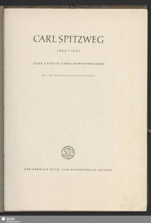 Carl Spitzweg : 1808 - 1885; zehn farbiger Gemäldewiedergaben