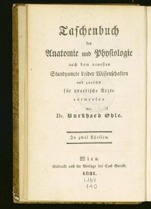 1: Taschenbuch der Anatomie
