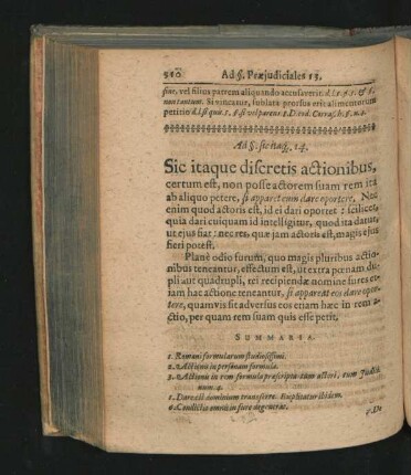 Ad § sic itaque 14. Sic itaque discretis actionibus, certum est, non posse actorem suam rem ita ab aliquo petere ...