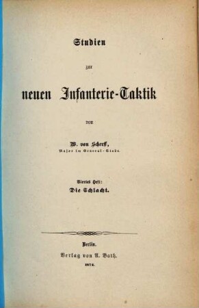 Studien zur neuen Infanterie-Taktik, 4