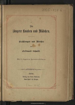 Für jüngere Knaben und Mädchen : Erzählungen und Märchen
