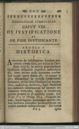Caput VIII De Iustificatione Et De Fide Iustificante