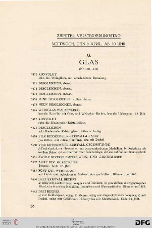 Zweiter Versteigerungstag: Mittwoch, den 9. April 1930 (Nr. 470-1166)