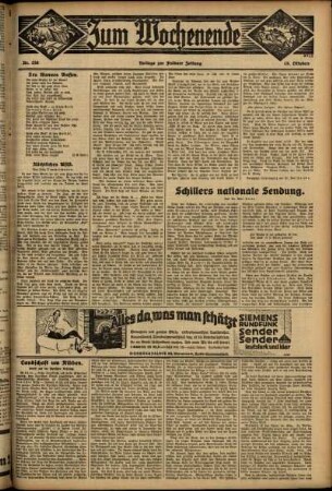 Dritte Ausgabe vom Sonntag, den 15. Oktober 1933.