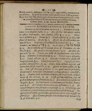 ΣϒNOΨIΣ Dissertationis Totius.