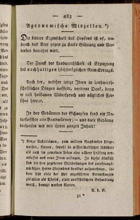 Agronomische Miszellen