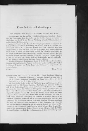 Kurze Berichte und Mitteilungen