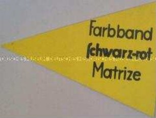 Werbeschild für "Farbband schwarz-rot Matrize"