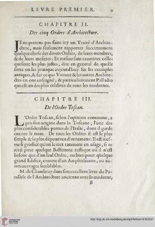 Chapitre III: De l'ordre toscan