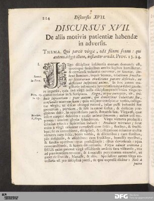 Discursus XVII. De aliis motivis patientiæ habendæ in adversis