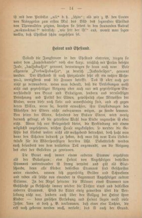 Heirat und Ehestand