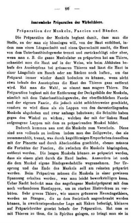Anatomische Präparation der Wirbelthiere.