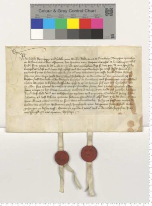 Die Ratsmannen Ludeke Stoterogge und Ludeke van Winsen bezeugen, dass Hermen vom Hagene an Hinrich Oldendorppe sein Wohnhaus, 2 Buden mit Hofraum verkauft und den Kaufpreis erhalten hat. Es soll ein neuer Stadtbrief ausgefertigt werden.