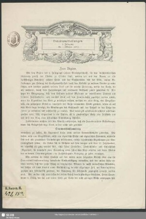2.1887/88,1: Vereinsmitteilungen