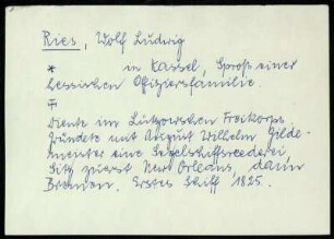 Ries, Wolf Ludwig