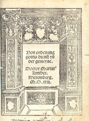 Von ordenung gottis dienst yn[n] der gemeyne
