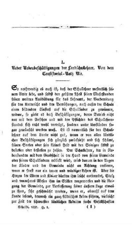 Ueber Nebenbeschäftigungen der Landschullehrer