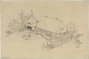 Gsaenger, Gustav; Gauting / Starnberg (Bayern), Schollstr.; Wohnhaus Prof. Füchtbauer, Erweiterung - Perspektive