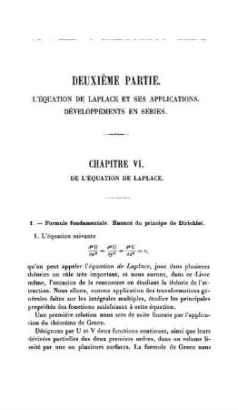Deuxième Partie. Chapitre VI. De L'Équation de LaPlace.