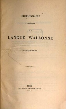 Dictionnaire étymologique de la langue wallonne, 1