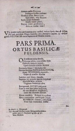 Pars Prima. Ortus Basilicae Fuldensis.