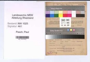 Entnazifizierung Paul Pasch , geb. 25.03.1899 (Werkmeister)