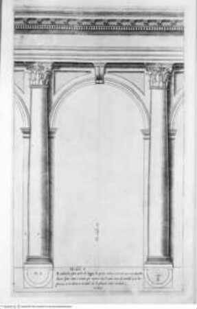 Regola delli cinque ordini d'architettura., Tafel XXII: Arkade zwischen korinthischen Säulen ohne Piedestal