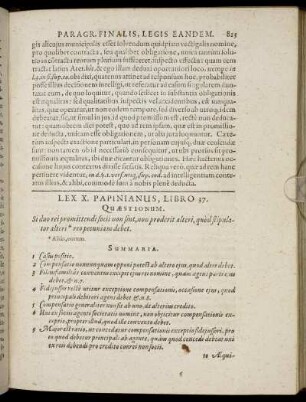 Lex X. Papinianus, Libro 37. Questionum. Si duo rei promittendi ...