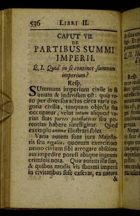 Caput VII. De partibus summi imperii.