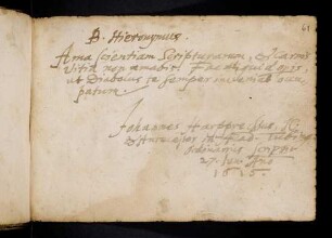 Harpprecht, Johann. [Tübingen] 27.6.1615.