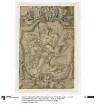 Entwurf für Ornamentkartusche mit Darstellung der Ceres mit Ährenbündel und einem Putto mit einer Fackel (Allegorie für den Sommer?)