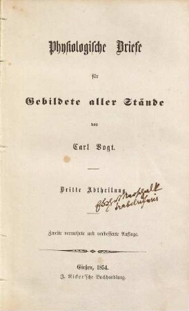Physiologische Briefe für Gebildete aller Stände, 3