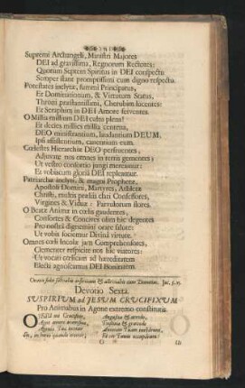 Devotio Sexta. Suspirium ad Jesum Crucifixum Pro Animabus in Agone extremo constitutis.