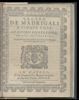 Teatro de madrigali a cinque voci. Canto