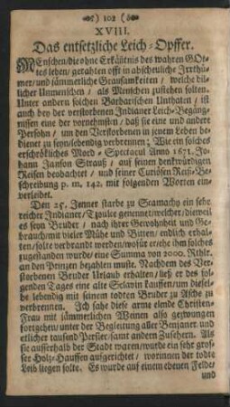 XVIII. Das entsetzliche Leich-Opffer.