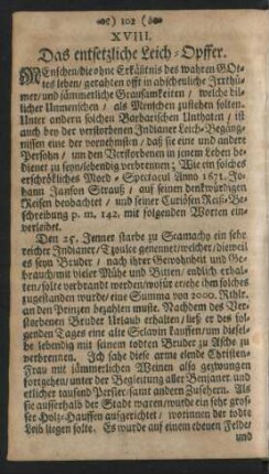 XVIII. Das entsetzliche Leich-Opffer.