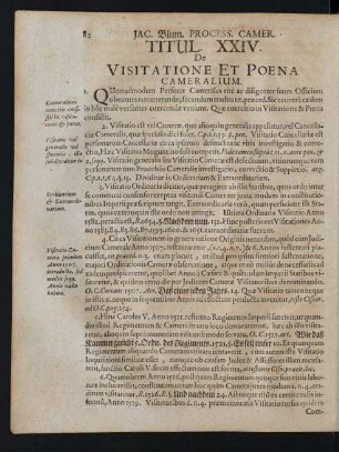 Titul. XXIV. De Visitatione Et Poena Cameralium.