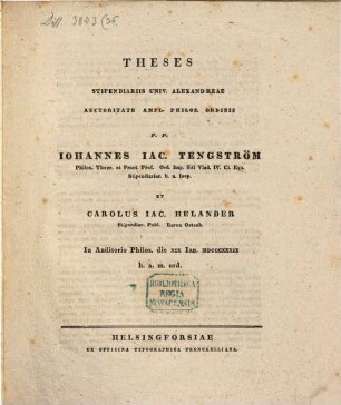 Theses : [ex logica]