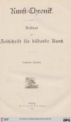 16: Kunstchronik: Wochenschrift für Kunst und Kunstgewerbe