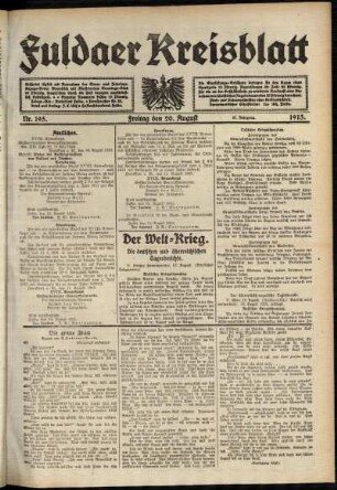 Ausgabe vom Freitag, den 20. August 1915.