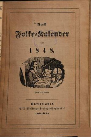 Norsk Folke-Kalender. 1848